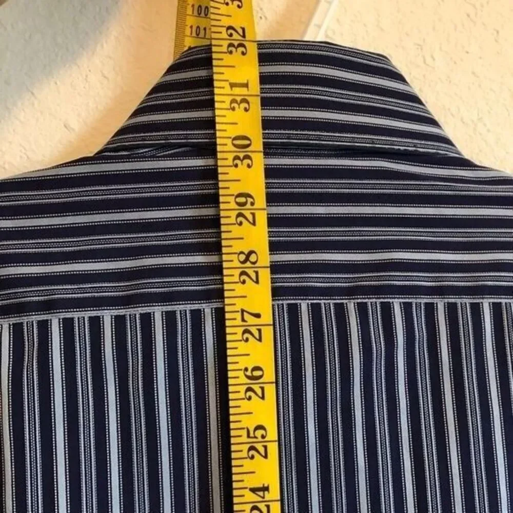 Banana Republic Blue Striped Small 14 - 14‎ 1/2 100% Cotton Long Sleeve Shirt